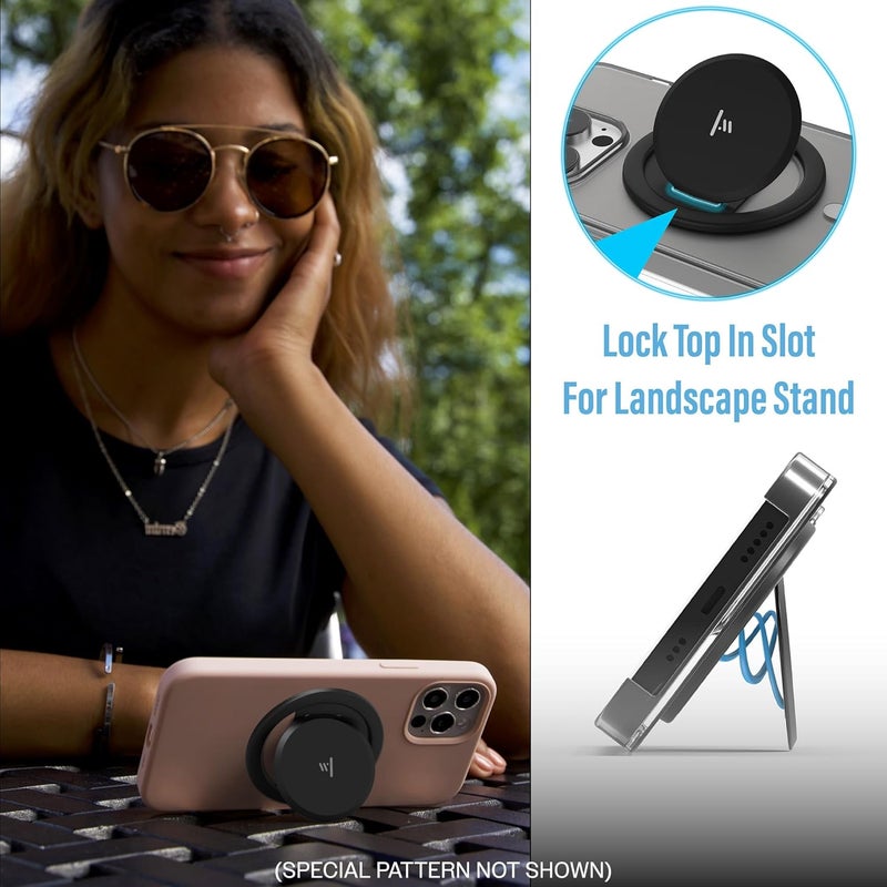 Tango Ultra Thin Grip for MagSafe: One Hand Open, Stand, 10x Expandable, Space Grade Steel, Removable for Wireless Charging. Half The Thickness, Twice The Fidget - Limited Edition: Black Jet - Image 4